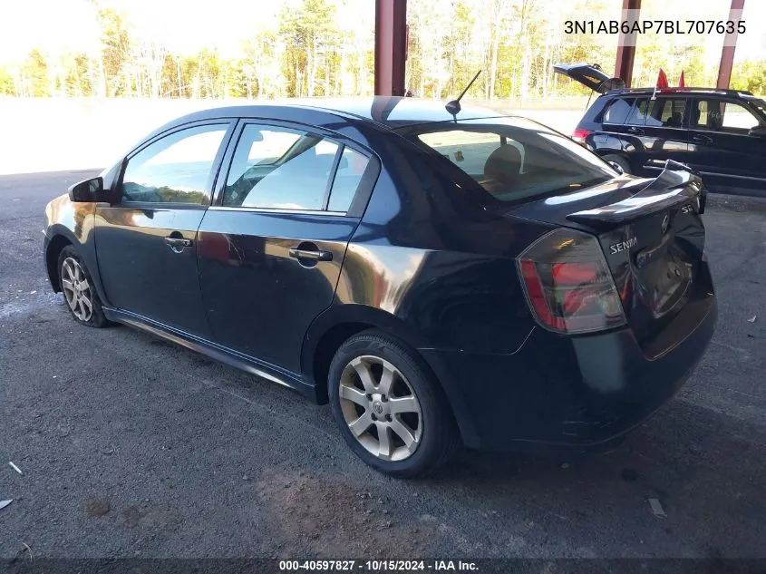 2011 Nissan Sentra 2.0Sr VIN: 3N1AB6AP7BL707635 Lot: 40597827