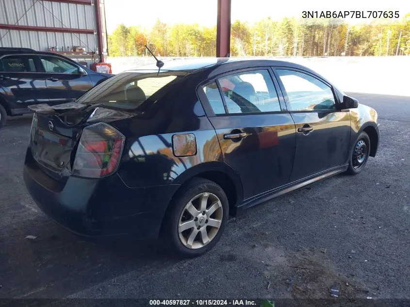 2011 Nissan Sentra 2.0Sr VIN: 3N1AB6AP7BL707635 Lot: 40597827