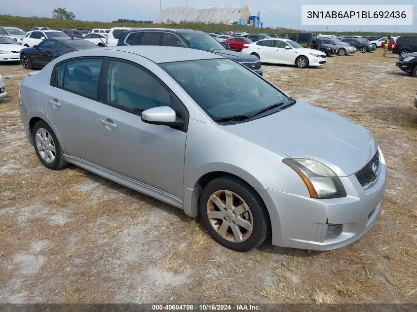 2011 Nissan Sentra 2.0Sr VIN: 3N1AB6AP1BL692436 Lot: 40604708