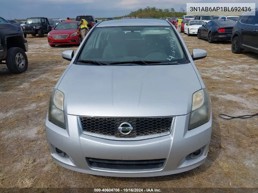 2011 Nissan Sentra 2.0Sr VIN: 3N1AB6AP1BL692436 Lot: 40604708