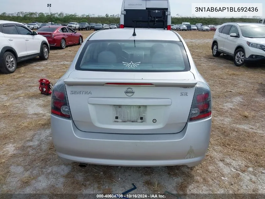 2011 Nissan Sentra 2.0Sr VIN: 3N1AB6AP1BL692436 Lot: 40604708