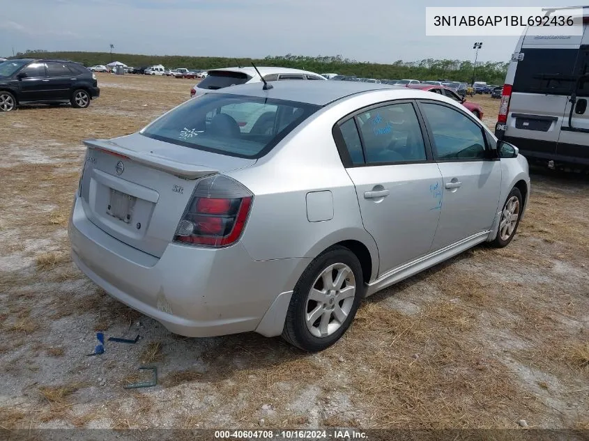 2011 Nissan Sentra 2.0Sr VIN: 3N1AB6AP1BL692436 Lot: 40604708