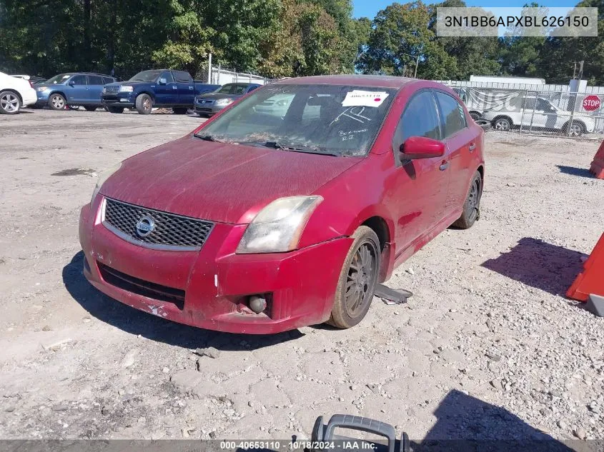 2011 Nissan Sentra Se-R VIN: 3N1BB6APXBL626150 Lot: 40653110