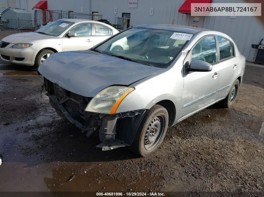 2011 Nissan Sentra 2.0S VIN: 3N1AB6AP8BL724167 Lot: 40681996