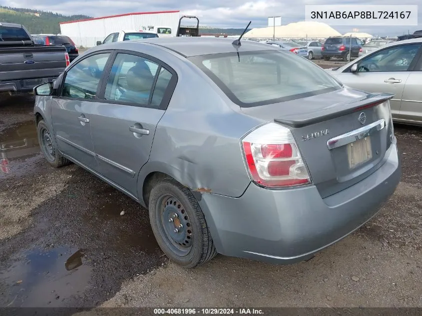 2011 Nissan Sentra 2.0S VIN: 3N1AB6AP8BL724167 Lot: 40681996