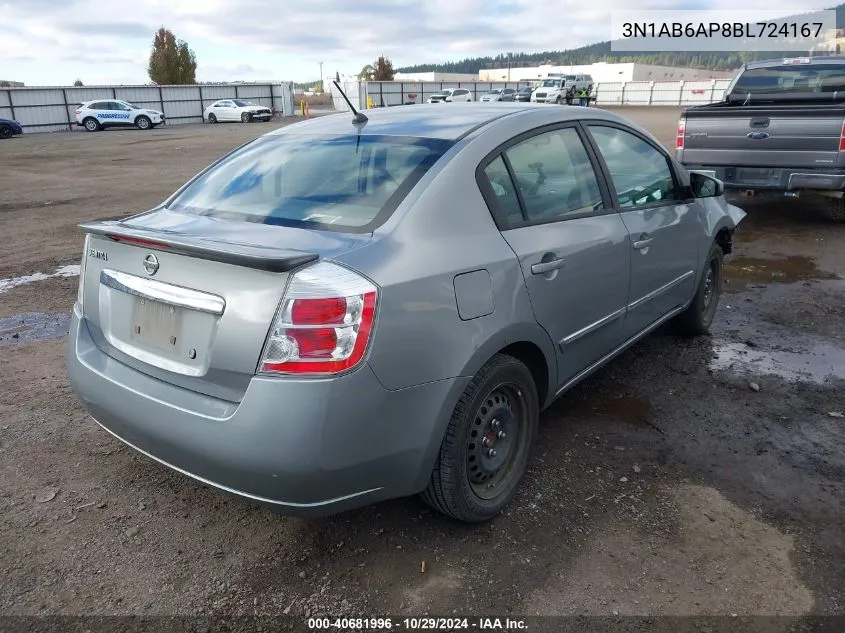 2011 Nissan Sentra 2.0S VIN: 3N1AB6AP8BL724167 Lot: 40681996