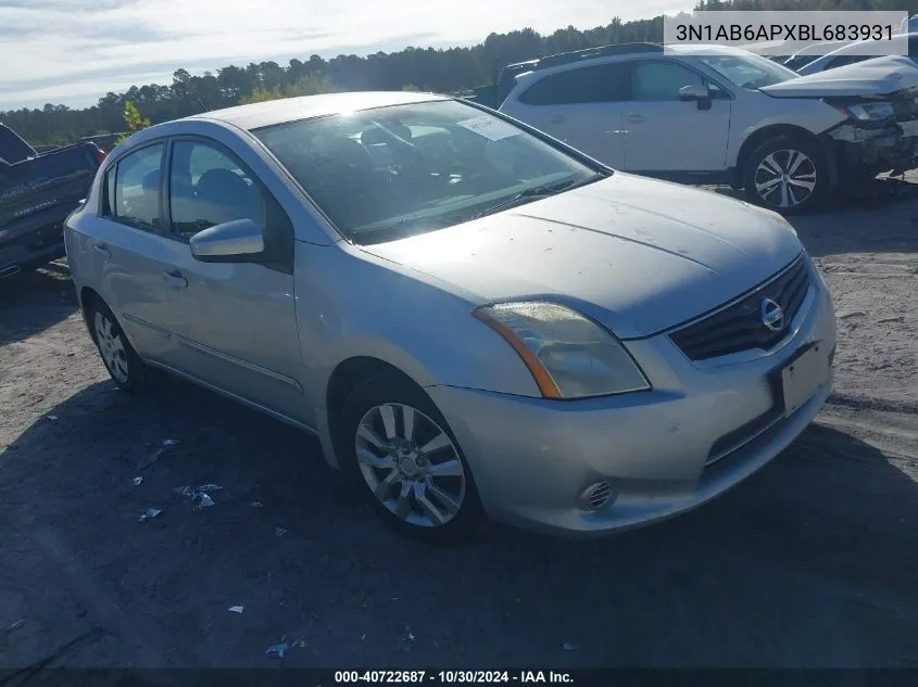 2011 Nissan Sentra 2.0S VIN: 3N1AB6APXBL683931 Lot: 40722687