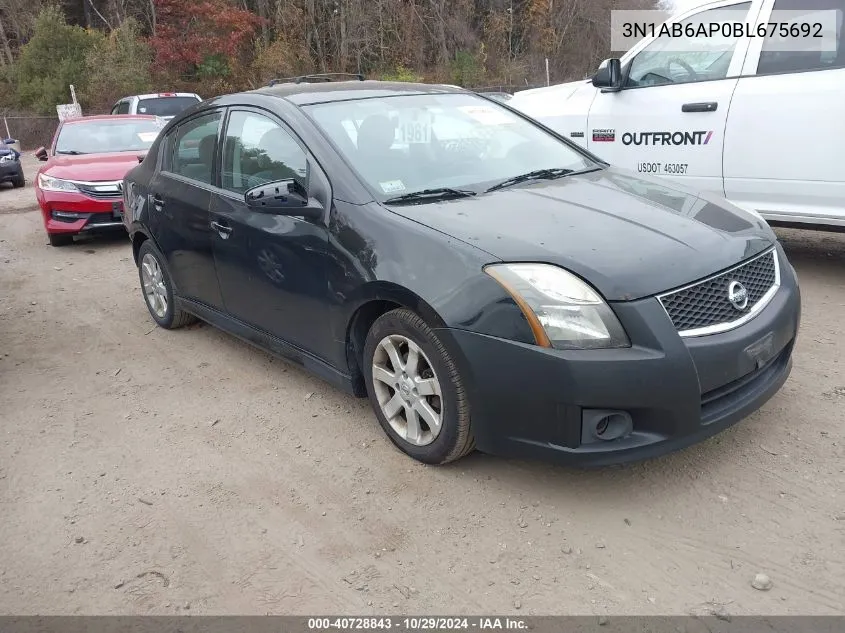 2011 Nissan Sentra 2.0Sr VIN: 3N1AB6AP0BL675692 Lot: 40728843