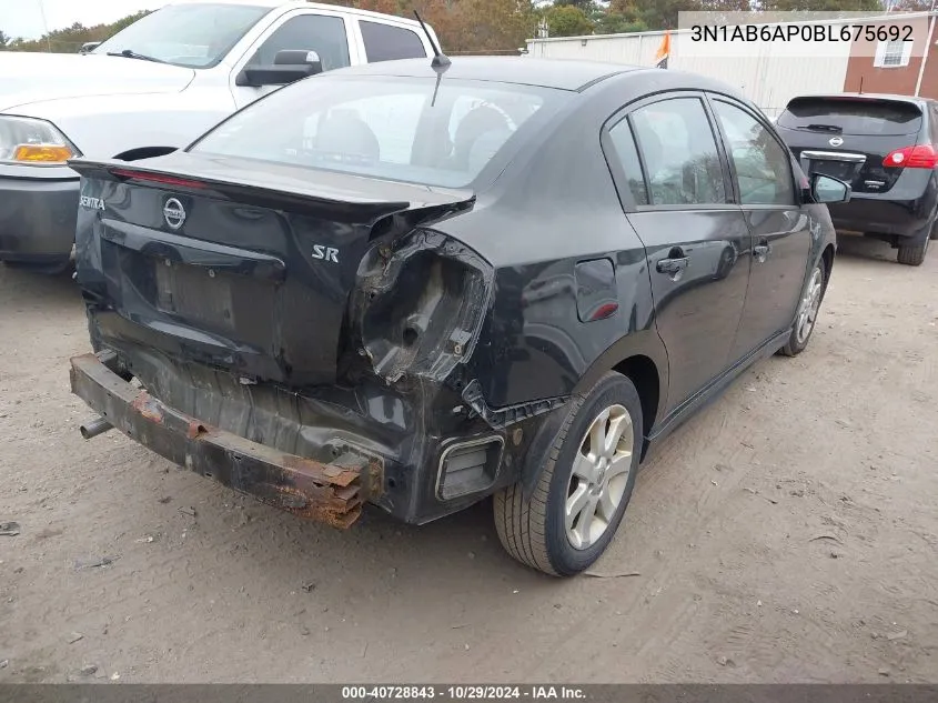 2011 Nissan Sentra 2.0Sr VIN: 3N1AB6AP0BL675692 Lot: 40728843