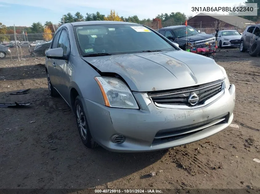 2011 Nissan Sentra 2.0 VIN: 3N1AB6AP8BL652340 Lot: 40729815