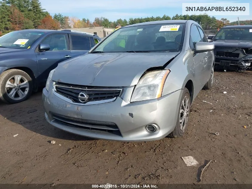 2011 Nissan Sentra 2.0 VIN: 3N1AB6AP8BL652340 Lot: 40729815