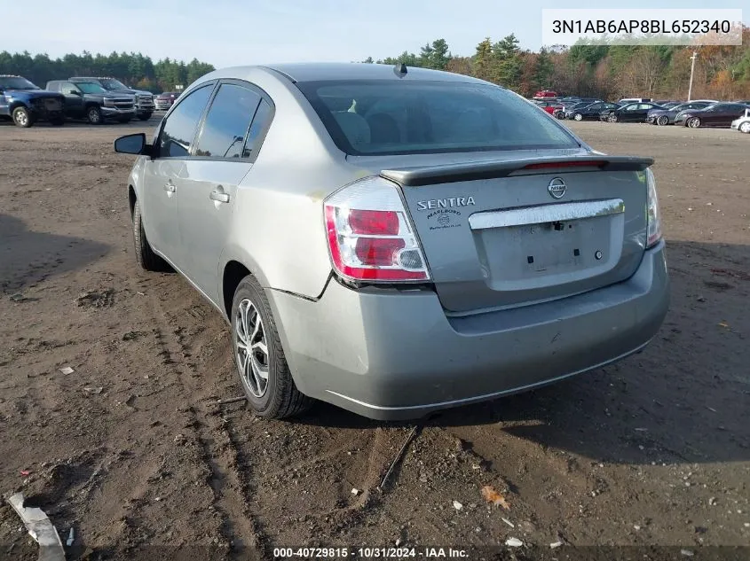 2011 Nissan Sentra 2.0 VIN: 3N1AB6AP8BL652340 Lot: 40729815