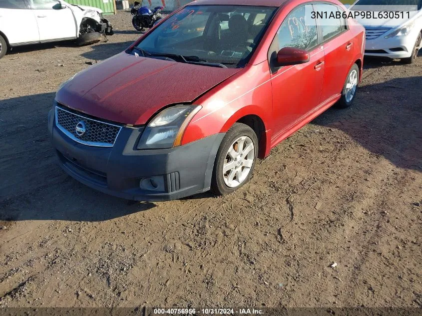 2011 Nissan Sentra 2.0Sr VIN: 3N1AB6AP9BL630511 Lot: 40756956