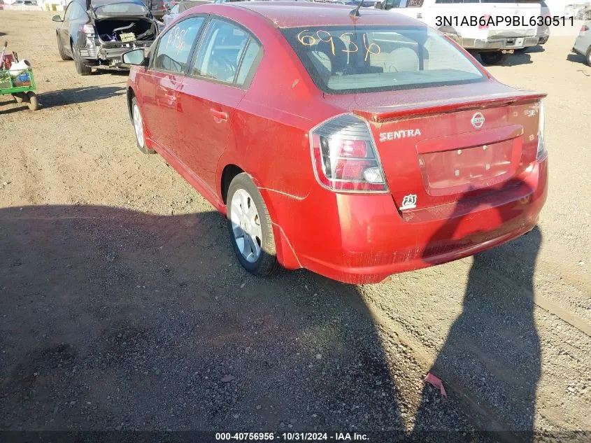 2011 Nissan Sentra 2.0Sr VIN: 3N1AB6AP9BL630511 Lot: 40756956