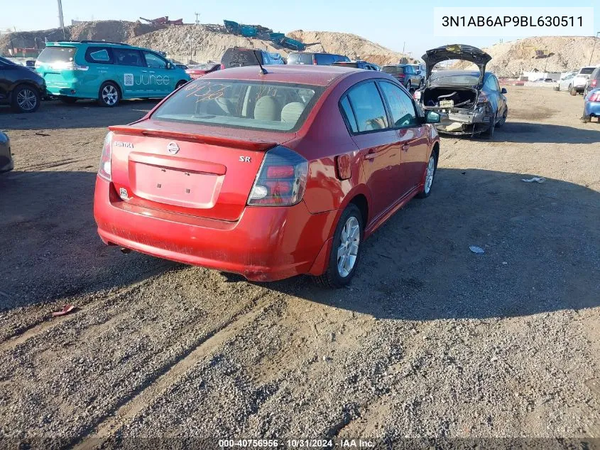 2011 Nissan Sentra 2.0Sr VIN: 3N1AB6AP9BL630511 Lot: 40756956