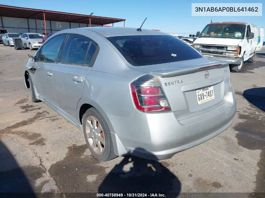 2011 Nissan Sentra 2.0Sr VIN: 3N1AB6AP0BL641462 Lot: 40758949