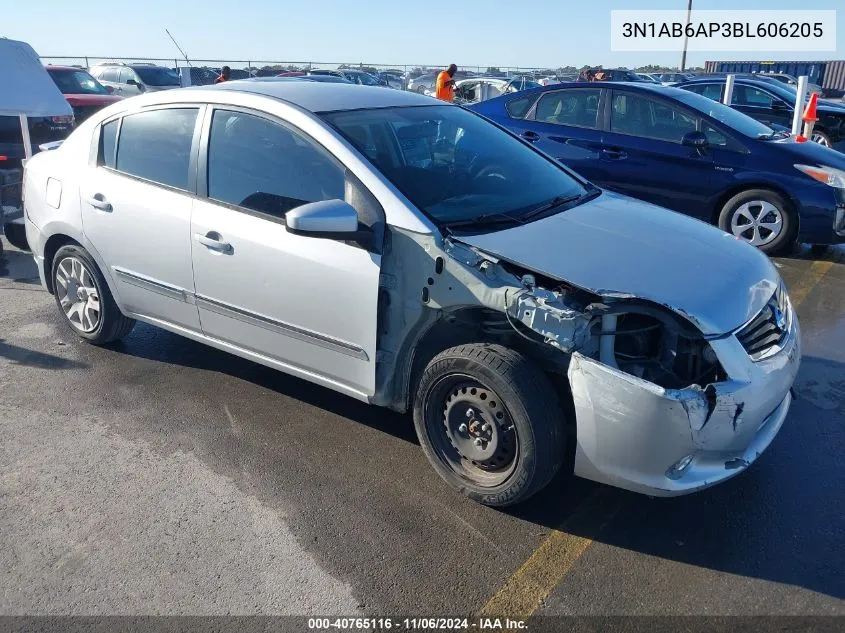 2011 Nissan Sentra 2.0S VIN: 3N1AB6AP3BL606205 Lot: 40765116