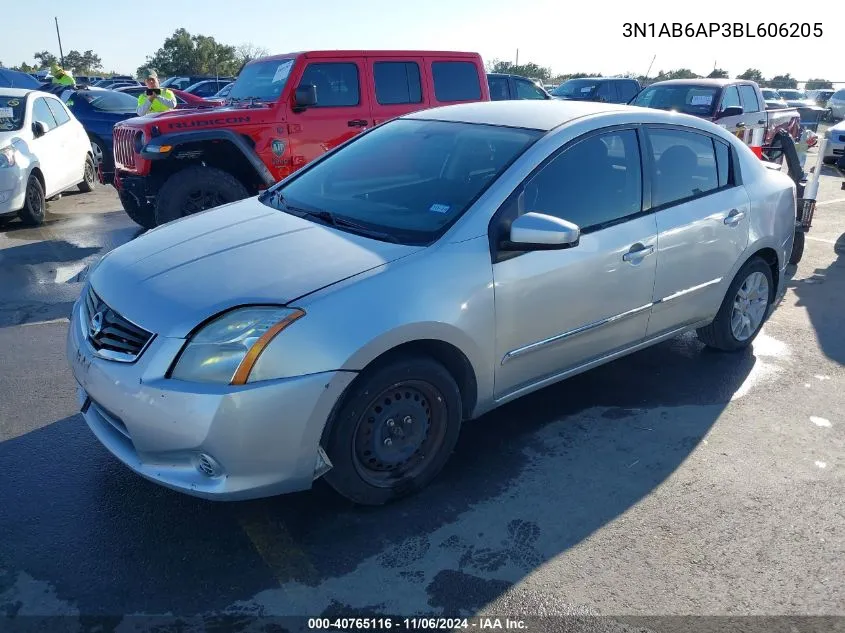 2011 Nissan Sentra 2.0S VIN: 3N1AB6AP3BL606205 Lot: 40765116