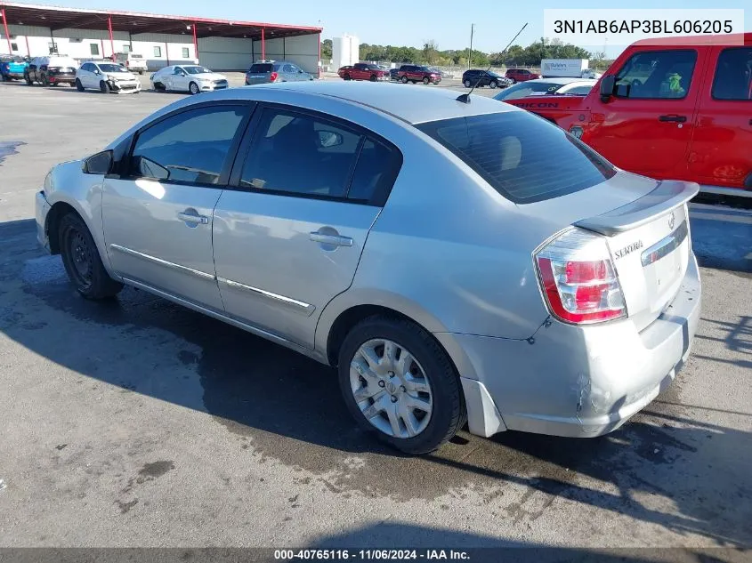 2011 Nissan Sentra 2.0S VIN: 3N1AB6AP3BL606205 Lot: 40765116