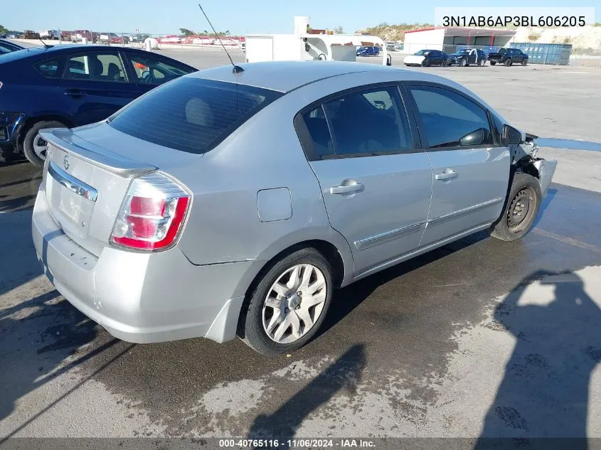 2011 Nissan Sentra 2.0S VIN: 3N1AB6AP3BL606205 Lot: 40765116