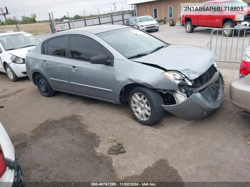 2011 Nissan Sentra 2.0S VIN: 3N1AB6AP6BL718805 Lot: 40767289