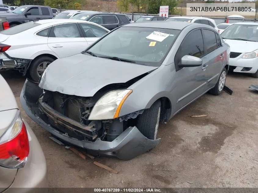 2011 Nissan Sentra 2.0S VIN: 3N1AB6AP6BL718805 Lot: 40767289