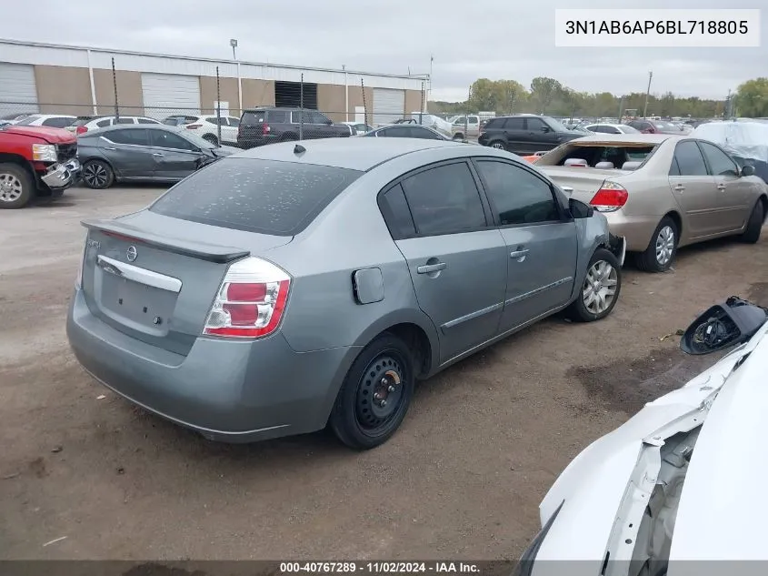 2011 Nissan Sentra 2.0S VIN: 3N1AB6AP6BL718805 Lot: 40767289