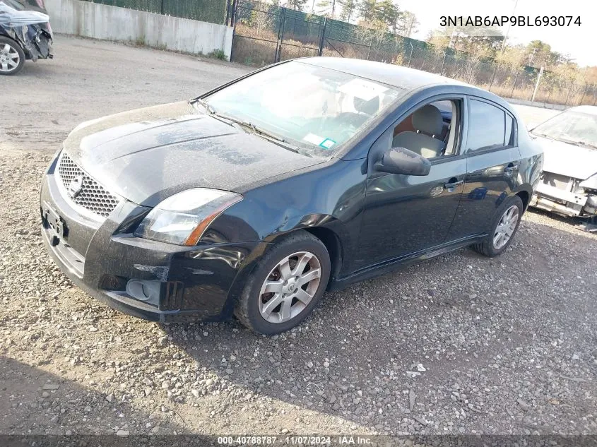 2011 Nissan Sentra 2.0Sr VIN: 3N1AB6AP9BL693074 Lot: 40788787