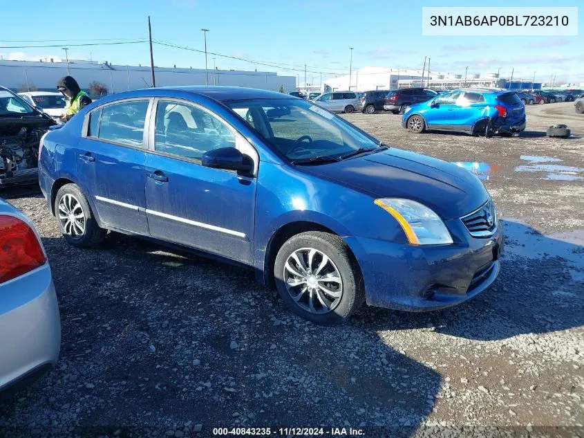 2011 Nissan Sentra 2.0S VIN: 3N1AB6AP0BL723210 Lot: 40843235