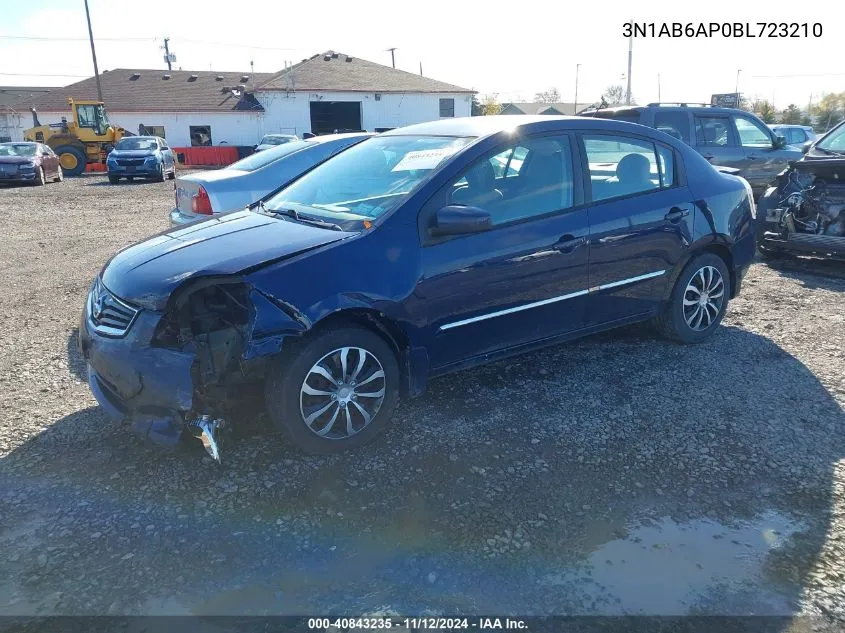 2011 Nissan Sentra 2.0S VIN: 3N1AB6AP0BL723210 Lot: 40843235