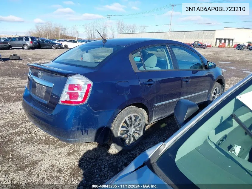 2011 Nissan Sentra 2.0S VIN: 3N1AB6AP0BL723210 Lot: 40843235