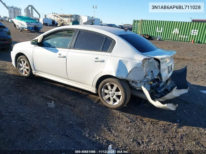 2011 Nissan Sentra 2.0Sr VIN: 3N1AB6AP6BL711028 Lot: 40851066