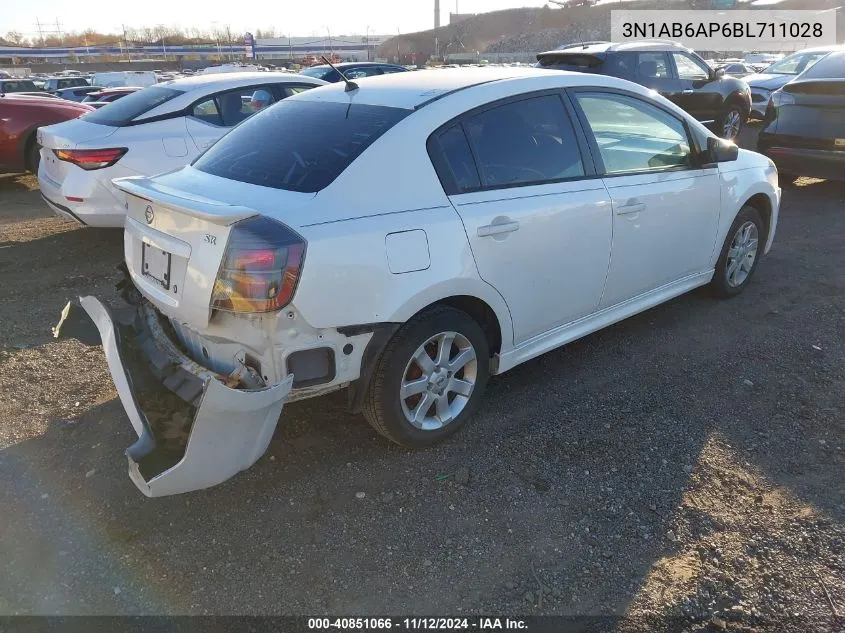 2011 Nissan Sentra 2.0Sr VIN: 3N1AB6AP6BL711028 Lot: 40851066