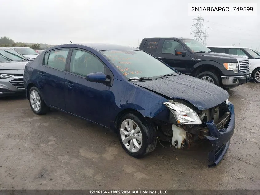 2012 Nissan Sentra 2.0 VIN: 3N1AB6AP6CL749599 Lot: 12116156