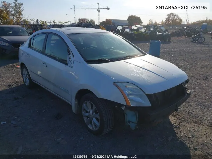 2012 Nissan Sentra 2.0 S VIN: 3N1AB6APXCL726195 Lot: 12130764