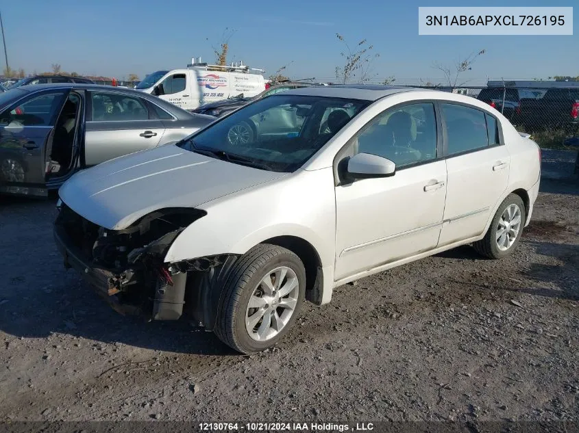 2012 Nissan Sentra 2.0 S VIN: 3N1AB6APXCL726195 Lot: 12130764