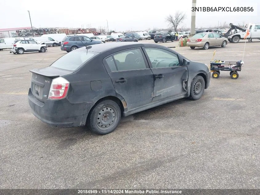 2012 Nissan Sentra Se-R VIN: 3N1BB6APXCL680856 Lot: 20184949