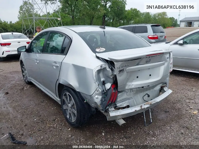 2012 Nissan Sentra 2.0 Sr VIN: 3N1AB6APXCL638196 Lot: 39365408