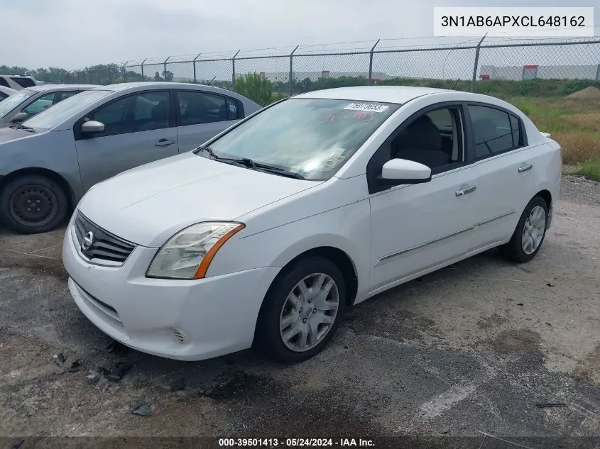 2012 Nissan Sentra 2.0 S VIN: 3N1AB6APXCL648162 Lot: 39501413