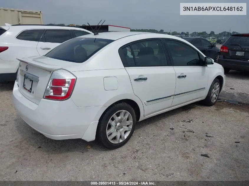 2012 Nissan Sentra 2.0 S VIN: 3N1AB6APXCL648162 Lot: 39501413