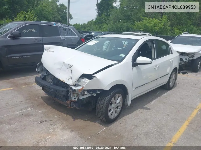 2012 Nissan Sentra 2.0 Sl VIN: 3N1AB6AP4CL689953 Lot: 39543080