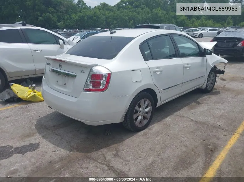 2012 Nissan Sentra 2.0 Sl VIN: 3N1AB6AP4CL689953 Lot: 39543080