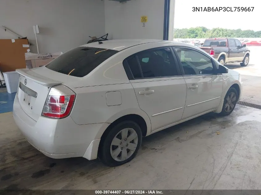 2012 Nissan Sentra 2.0 VIN: 3N1AB6AP3CL759667 Lot: 39744407