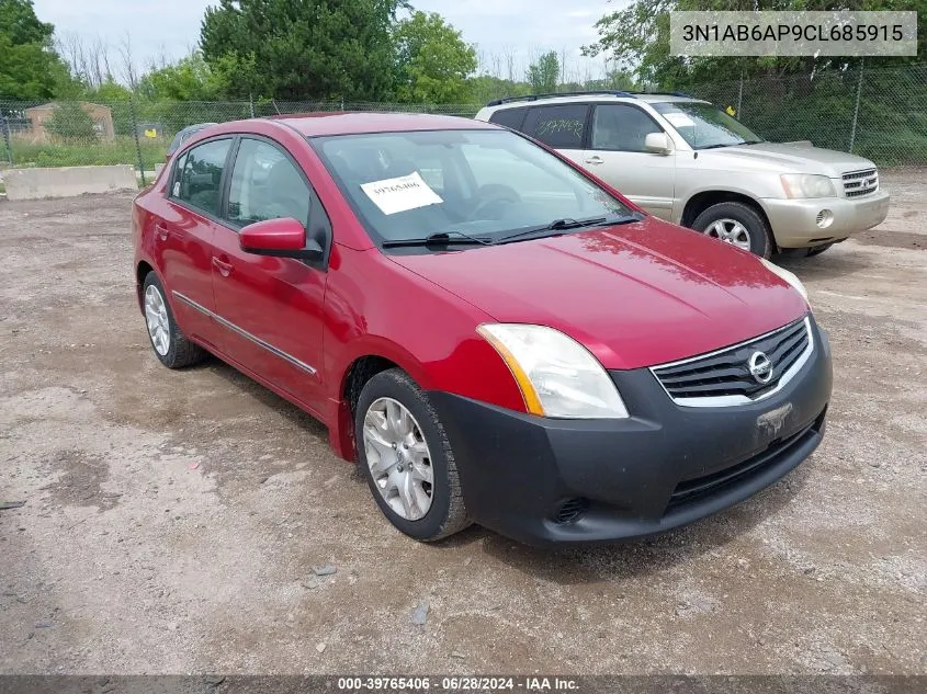 2012 Nissan Sentra 2.0 S VIN: 3N1AB6AP9CL685915 Lot: 39765406