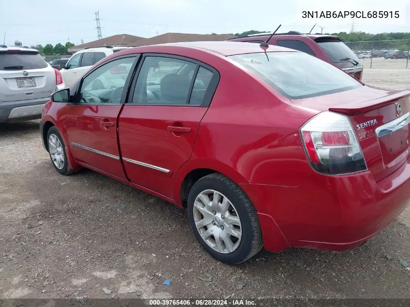 2012 Nissan Sentra 2.0 S VIN: 3N1AB6AP9CL685915 Lot: 39765406