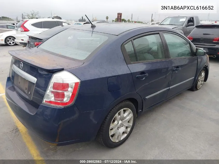 3N1AB6APXCL616652 2012 Nissan Sentra 2.0 S