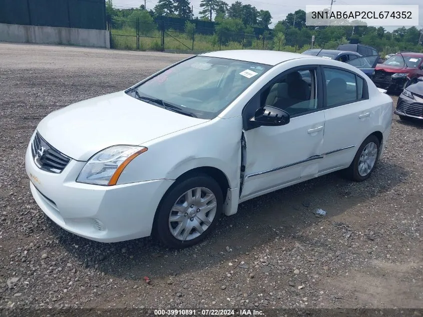 2012 Nissan Sentra 2.0 S VIN: 3N1AB6AP2CL674352 Lot: 39910891