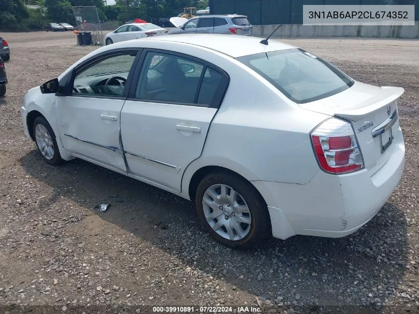 2012 Nissan Sentra 2.0 S VIN: 3N1AB6AP2CL674352 Lot: 39910891