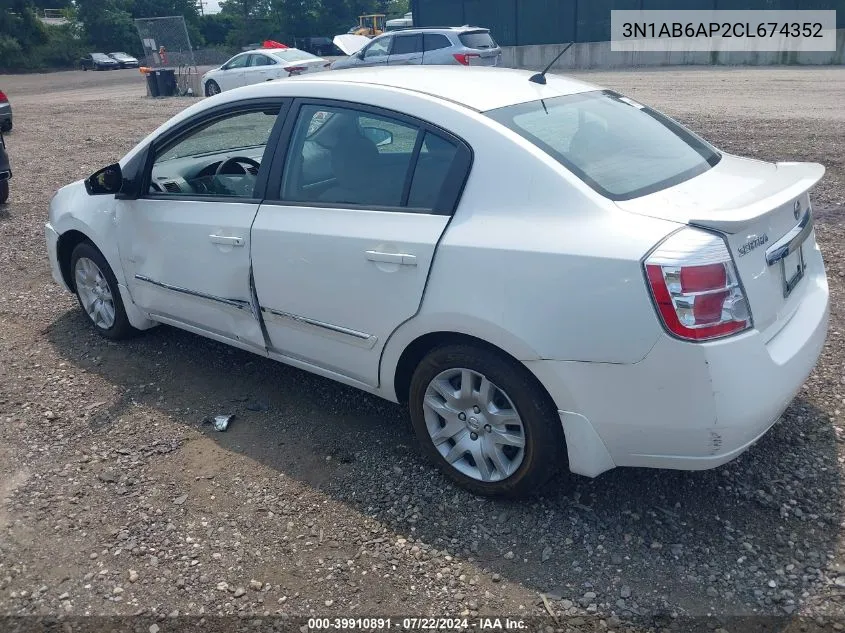 2012 Nissan Sentra 2.0 S VIN: 3N1AB6AP2CL674352 Lot: 39910891