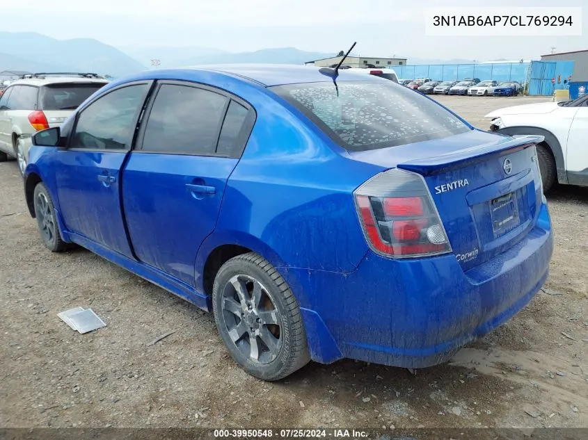 3N1AB6AP7CL769294 2012 Nissan Sentra 2.0 Sr